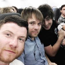 ✈️ On our way to @rockforpeople last Monday Enter Shikari Rou Reynolds  Chris Batten Rory Clewlow Rob Rolfe