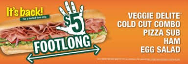 If foot longs are 12 inches does that make it the ruler of all sandwiches. Subway Canada 5 Footlong Back For Limited Time Canadian Freebies Coupons Deals Bargains Flyers Contests Canada
