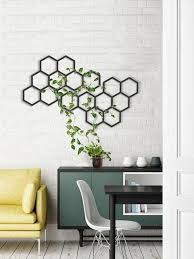 Hexagon Black Metal Hanging A Geometric Planter Unique Interior Decor An Outstanding Wall Art Id Geometric Wall Decor Metal Wall Decor Wall Decor Living Room