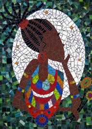 19x14 African Mosaic Tile African American By Mosaicmademoiselle Mosaic Art Mosaic Art Projects Art