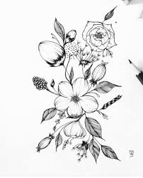 Epingle Par Marie Helene E H Sur Dessins Noir Blanc Croquis De Fleurs Comment Dessiner Une Fleur Illustrations De Fleurs