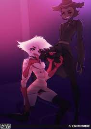 2boys angel dust (hazbin hotel) anthro arachnid femboy handjob hazbin  hotel makku male male only penis smooth skin spider tagme travis (hazbin  hotel) tsudamaku vivienne medrano yaoi 