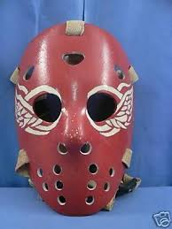 Old School Hockey Mask Detroit Red Wings Red Wings Hockey Detroit Hockey Detroit Red Wings Hockey