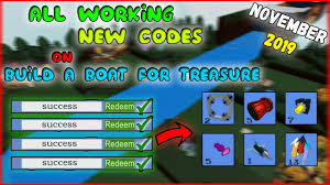 All New Codes On Build A Boat For Treasure November 2019 Roblox Youtube