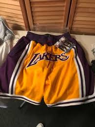 La lakers champion vintage (bryant era) white nba basketball shorts size s. Just Don Lakers Shorts