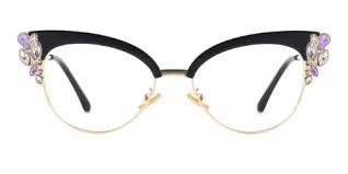 Black Cat-eye Gorgeous Spring Hinges Eyeglasses