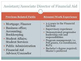Financial aid advisors work specifically in academic settings, meaning you'll need to have (or build) an understanding of student loans, scholarships, and grants. Ppt Career Paths In Financial Aid Powerpoint Presentation Free Download Id 5613731