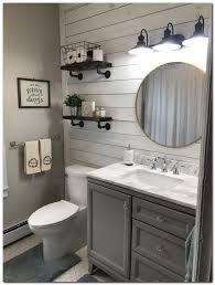 Use rustic and repurposed objects one of the defining features of farmhouse style is using repurposed or reclaimed pieces with a lot of character. 37 Small Bathroom Decor Ideas On A Budget Bathroomdecor Bathroomideas Bathroomdesign Home And Bathroom Farmhouse Style Bathroom Decor Small Bathroom Decor