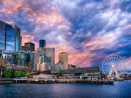 Seattle desktop wallpapers, hd backgrounds. Seattle Great Wheel City In Washington Usa Sunset Desktop Wallpaper Hd For Your Computer Mobile Phones Tablet And Laptop 3840x2400 Wallpapers13 Com