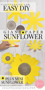 Diy Paper Sunflower With Free Svg Template Gina C Creates