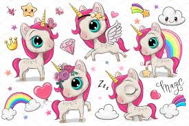 Maybe you would like to learn more about one of these? Set Of Cute Cartoon Unicorns Clipart Pre Designed Photoshop Graphics Creative Market