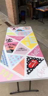 Painted Beer Pong Table In 2020 Beer Pong Table Painted Diy Beer Pong Table Beer Pong Table Diy
