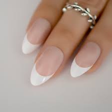 Acrylic nail paints are a mixture of liquid monomer and powder polymer. 24pcs Simple Pointed French Nail Tips Natural Pink Medium Stiletto Acrylic Fake Nails Women Wear Manicure Accessories Z872 Buy Online In Congo At Congo Desertcart Com Productid 98657962