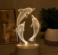 1pc USB 3D Glowing Dolphin Creative Night Light, Ocean Animal Dolphin Table  Lamp, Home Decoration Table Decoration Living Room Bedroom Decoration Lamp