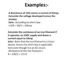 Ohm S Law V Ir Solved Examples And Solution Electric Current Ohms Law Ohms Law