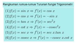 Turunan fungsi trigonometri dan contoh soalnya. Turunan Trigonometri Pengertian Rumus Dan Contoh Soalnya