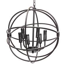 Rounded iron cage bowl pendant barn light electric. Modern Industrial Chandelier 6 Light Hanging Fixture Round Ball Cage Pendant Light Alexnld Com