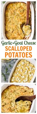 Layer in half of the cream mixture, then sprinkle on the ham and half of the chives. Homemade Scalloped Potatoes With Goat Cheese And Garlic Recipes Goat Milk Recipes Goat Cheese Recipes