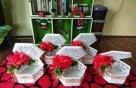 Kami menyediakan perkhidmatan penyewaan dulang hantaran / lampu hiasan kulit kerang. Ejati Shop Bekas Hantaran Menggunakan Barang Eco Rm2 Facebook