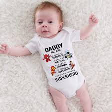 Daddy You Are My Superhero Cute Baby Boys Girls Playsuit Onesie Hipster Letter Print Jumpsuit Infant Graphic Romper Outfits Wish