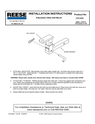 Maybe you would like to learn more about one of these? Reese 7031300 Ball Mount Installation Manual Manualzz