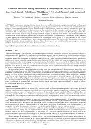 Unethical behavior of staff at pos laju bandar dato onn, johor. Pdf Unethical Behaviour Among Professional In The Malaysian Construction Industry
