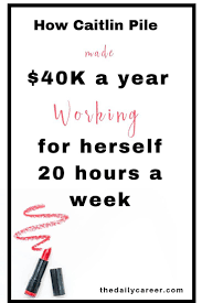 How Caitlin Made 40 000 Year Working For Herself 20 Hours A Week Start A Business From Home Starting A Business Work From Home Jobs