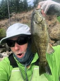 Smallmouth bass caught at Wolf Lake