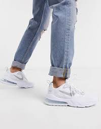 Nike air max 270 react 'future swoosh' marathon running shoes/sneakers. Nike Air Max 270 React Sneaker In Weiss Silber Asos