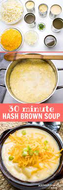 30 Minute Hash Brown Potato Soup Add Salt Serve Recipe Potato Soup Hasbrown Potato Soup Potato Soup Easy
