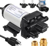 Water Pressure Booster Pump 110v 5.5 GPM 70 PSI, Self Priming Industrial Water Pump with Power Plug, Pipe Fittings Brass Connector Strainer Filter for ...