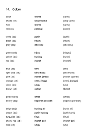 Jingga in a sentence and translation of jingga in english dictionary with audio pronunciation by dictionarist.com. Malay Vocabulary For English Speakers 3000 Words T P Books Publishing