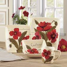 Willis devised the dinnerware side of the business to weather the depression. 16 Piece Poppy Dinnerware Set Poppy Decor Red Decor Dinnerware Set
