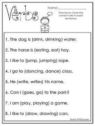 One Of Our Worksheet Downloads Here Is What You Get 10 Choose The Correct Verb Activities For First Grade First Grade Worksheets 1st Grade Reading Worksheets