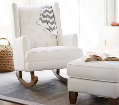 Modern Tufted Wingback Rocker 38 Ottoman Rocking Chair Nursery Nursery Chair Wingback Rocker
