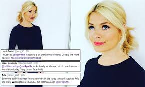 Holly Willoughby is mocked by viewers for her 'very orange face'