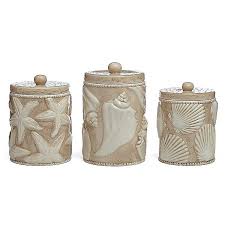 The large canister only holds about half. Cream Nautical Shell Canisters Set Of 3 Kirklands