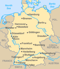 Tyskland kart vis gatekart terreng vis gatekart med terreng satellitt vis satellittbilder hybrid vis bilder med gatenavn. River Map Of Germany Google Search Germany Map Germany Map