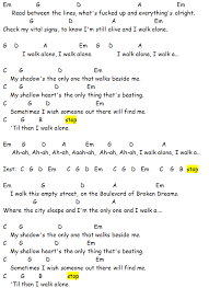Green Day Boulevard Of Broken Dreams Piano Sheet Music Green Day Guitar Chords Iskanje Google Guitar Chords For Songs Guitar Quotes Guitar Songs