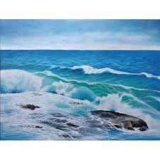 Lukisan cat minyak dengan bahan kanvas dan gambar ombak laut untuk. Jual Lukisan Realis Ombak Laut Hiasan Dinding Indonesia Shopee Indonesia