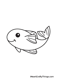 Along the bottom of each fin and the tips of the tail, draw short, straight lines, indicating the ribs of the fins. Koi Fish Drawing How To Draw A Koi Fish Step By Step