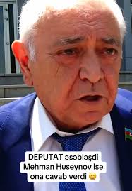 Mehman Huseynov deputata mədəni cavab verdi. Deputatların maaşı niyə günü  gündən qalxır? Nə iş görürlər ki onlar? 😄 Milli Məclisin adını dəyişib  Milli Yataqxana qoymaq lazımdır.😄 Deputat Aqil Abbas ...