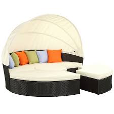 Pinmydreambackyard Quest Canopy Outdoor Patio Daybed In Espresso Mocha Perfect For In Front Of Fireplace Outdoor Daybed Furniture Modway Furniture