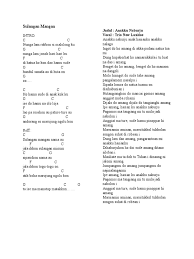 C dung hupaborhat ho, namarsikkola i, f tu luat na dao i amang em c g benget do ho amang, benget doho c g manaon na haccit i. Anakku Naburju Chord