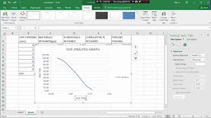 Ms Excel Class 12 How To Sieve Analysis Graph Plot By Ms Excel