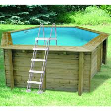 La piscine bois tropic octogonale ne nécessite pas de déclaration de travaux ni d'autorisation administrative grâce à son plan d'eau inférieure 10 m² ! Piscine Hors Sol Bois All In One Diam 410cm Sunwater Ubbink