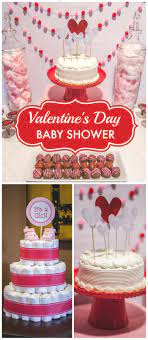 Valentines Day Baby Shower Katie S Valentines Themed Baby Shower Catch My Party Valentines Baby Shower Red Baby Shower Valentines Day Baby