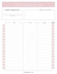 Pretty Practical Gift Tracking List Free Printable Saturdaygift
