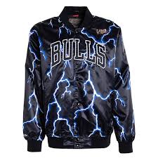 mitchell and ness nba lightning chicago bulls satin jacket