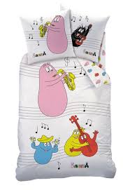 Draps Et Plaids De La Collection Barbapapa Housse De Couette Barbe A Papa Parure De Lit